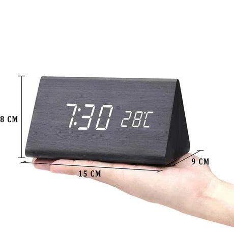Väckarklocka Digital Trä LED Skärm Carvallo