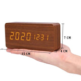 Väckarklocka Digital Trä LED Skärm Carvallo
