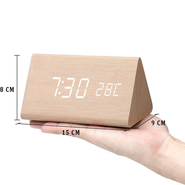 Väckarklocka Digital Trä LED Skärm Carvallo