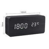 Väckarklocka Digital Trä LED Skärm Carvallo