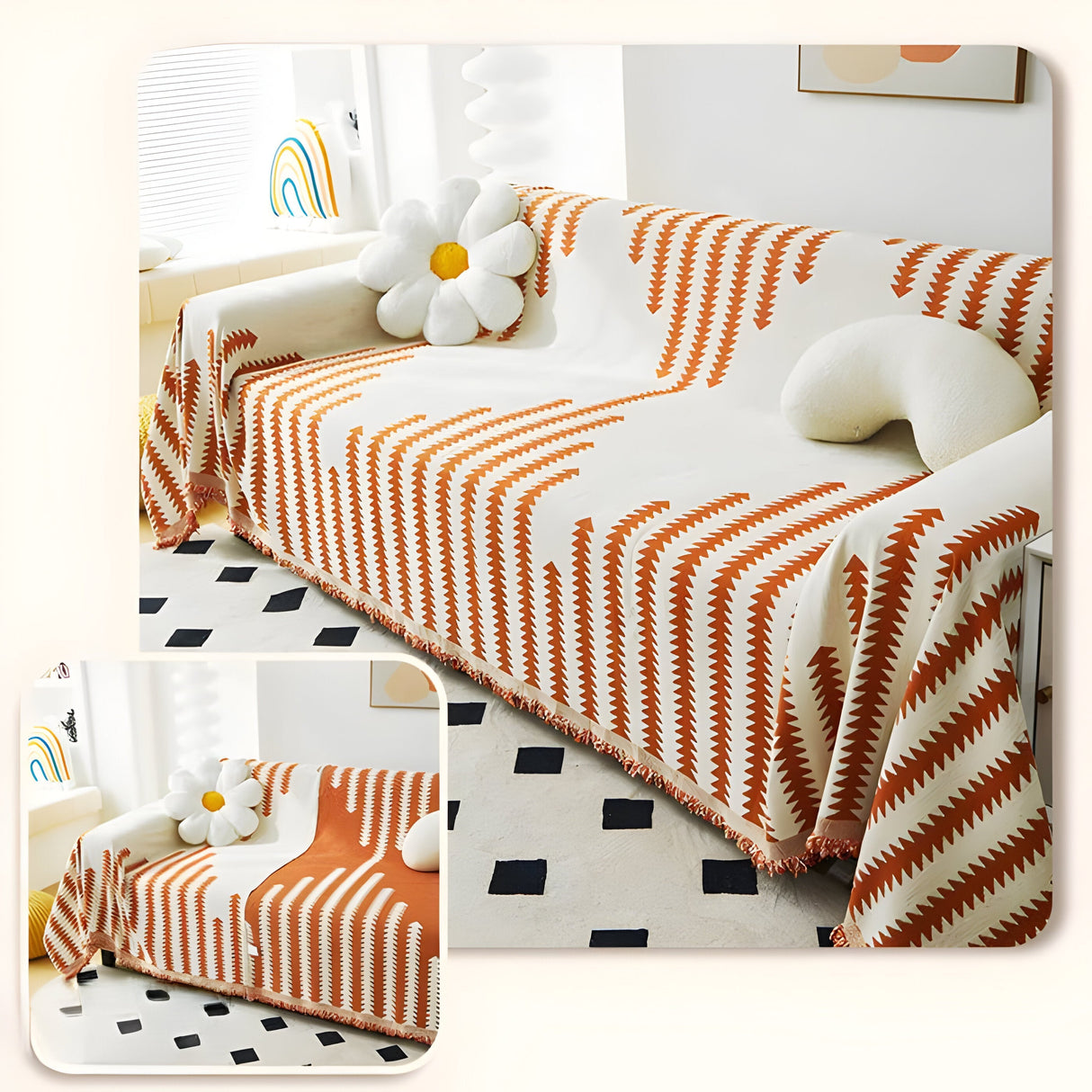 HomeHaven Cover - Dubbelsidig Chenille-tyg-sofföverdrag Carvallo