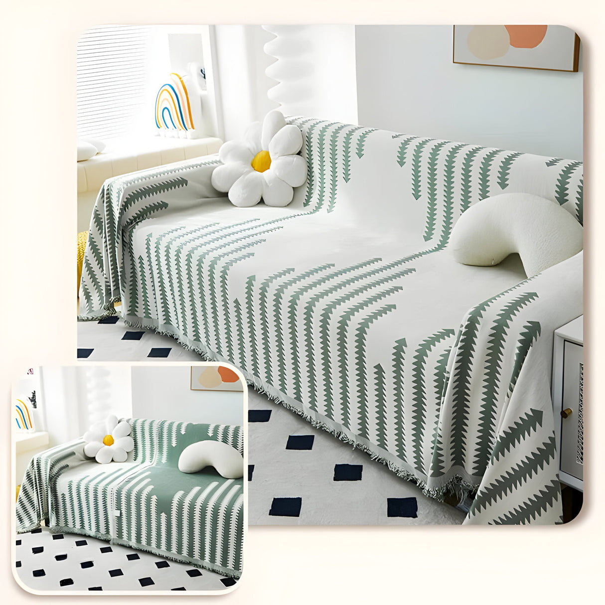 HomeHaven Cover - Dubbelsidig Chenille-tyg-sofföverdrag Carvallo