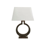 LuxeGlow - Metallbordsampa med Tygskärm för Vardagsrum och Sovrum Carvallo