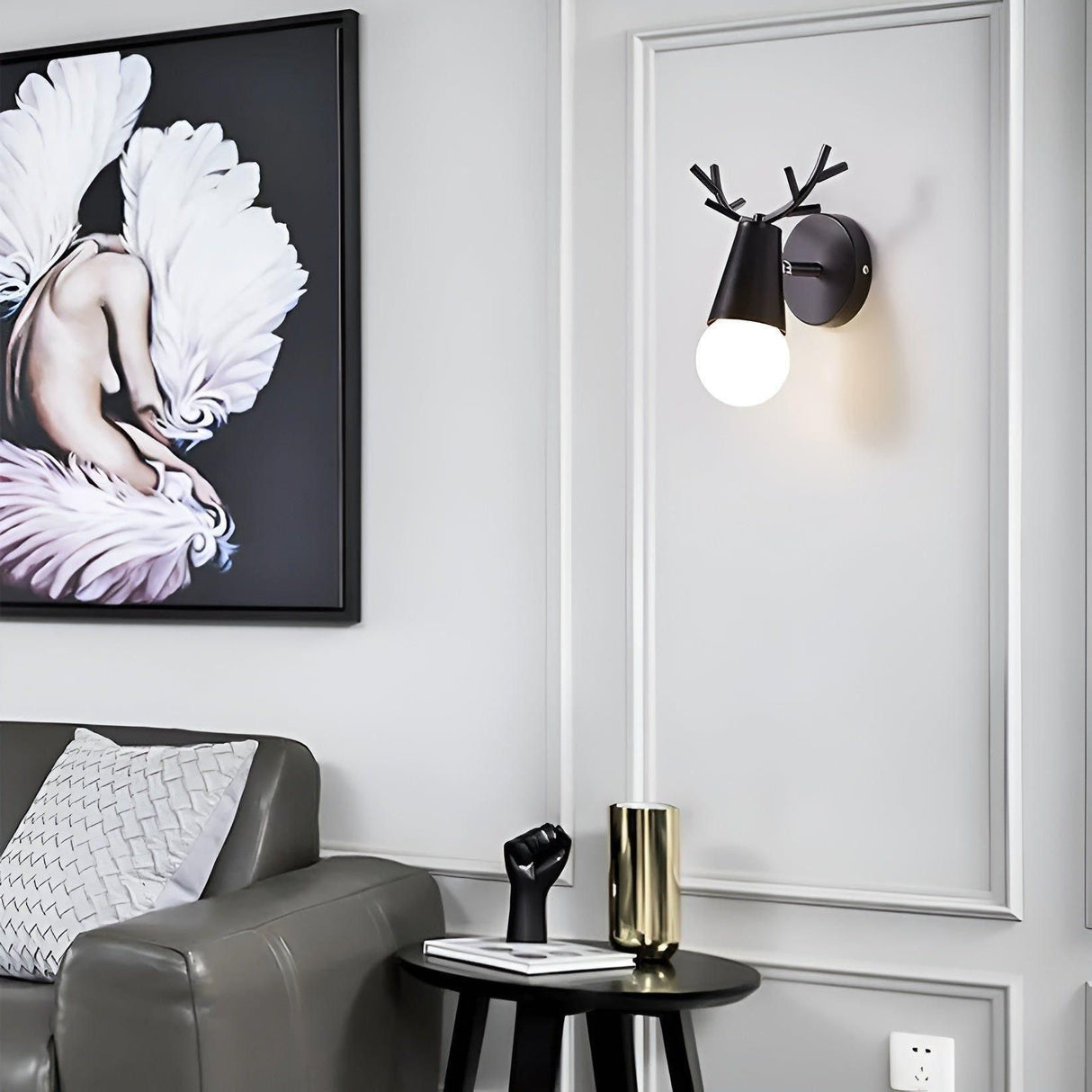 AntlerSpark Light - Nordisk Macaron Horn LED Vägglampa Carvallo