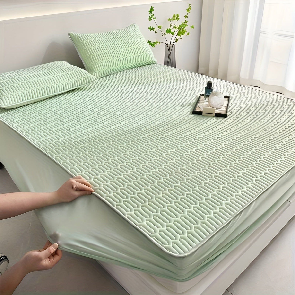 Kylande latexmadrass-set – Ultra mjukt med lyxiga örngott för sommaren Carvallo