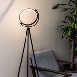 Halo Golvlampa - Modern LED-belysning, Smal design, Svart finish Carvallo