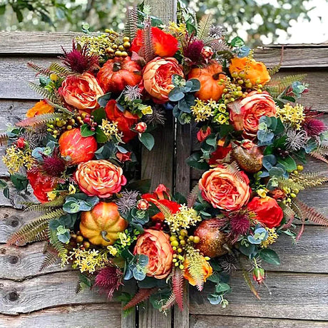 RusticLeaf - Charming artificial wreath for outdoor charm Carvallo