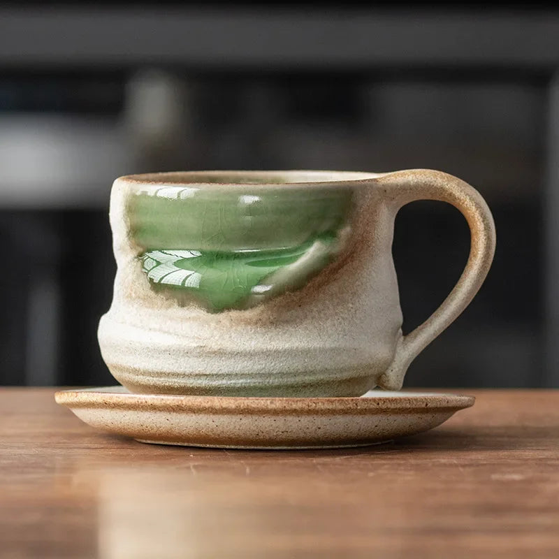 Keramisk Kaffe Muggar & Fat Set | Rika Jordnära Färger | Tegel för Tegel Carvallo