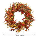 Höstrattan-väggkrans med bär och blad Carvallo