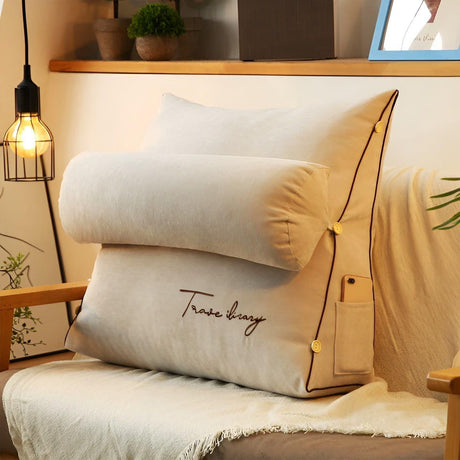 Läskuddar med ryggstöd - Multifunktionellt triangulärt läskudde och ryggstöd för säng Carvallo