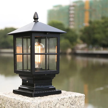 Utomhuslampa Svart Metall Pelarlampa Carvallo