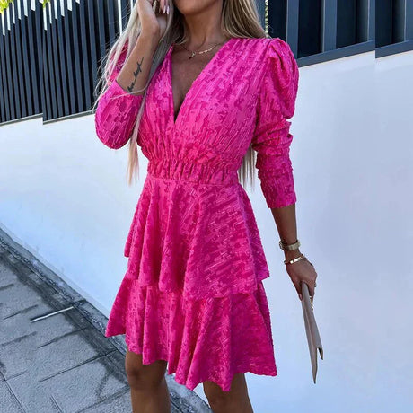 Fina Dam Klänningar Ruffled Elegant Design 100% Polyester Hemnix