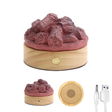 Modern LED-bordslampa – rund trä- och hartsdesign MILA Sverige