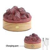 Modern LED-bordslampa – rund trä- och hartsdesign MILA Sverige