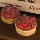 Modern LED-bordslampa – rund trä- och hartsdesign MILA Sverige