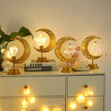 Moon & Star Orb LED-bordslampa – design av glas, järn och rotting MILA Sverige