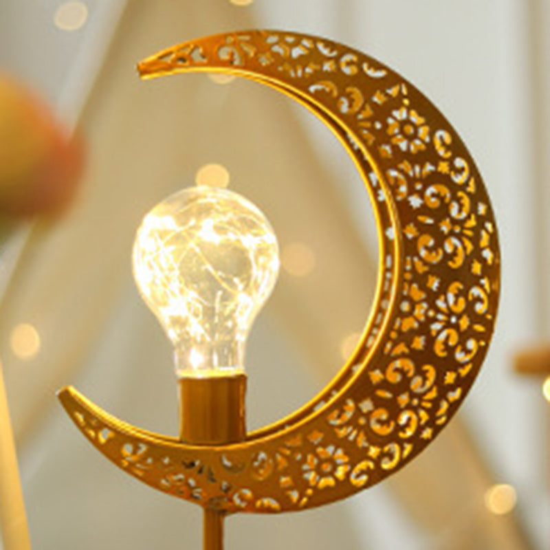 Moon & Star Orb LED-bordslampa – design av glas, järn och rotting MILA Sverige