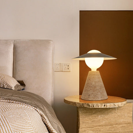 Modern nordisk bordslampa – elegant svart sten- och metalldesign MILA Sverige