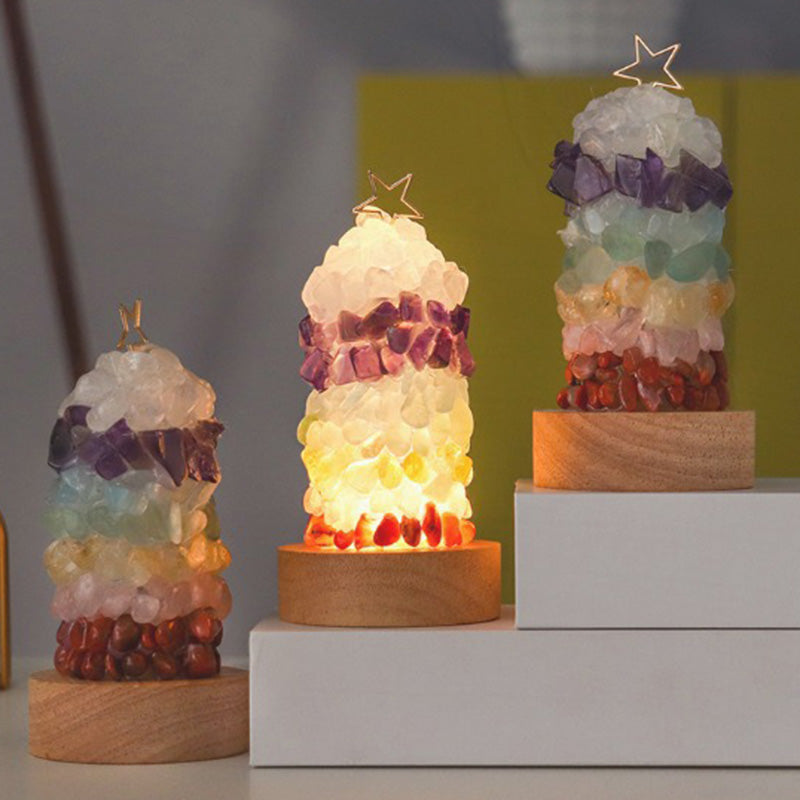 Art Deco Crystal LED-bordslampa – metallfot med flerfärgade ädelstenar MILA Sverige