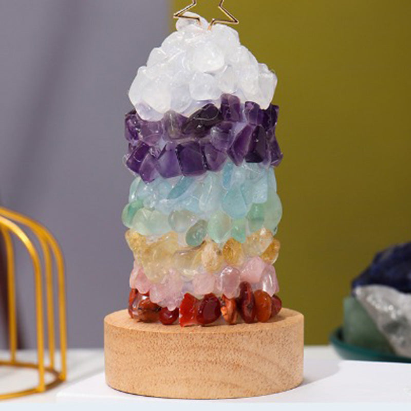 Art Deco Crystal LED-bordslampa – metallfot med flerfärgade ädelstenar MILA Sverige