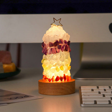 Art Deco Crystal LED-bordslampa – metallfot med flerfärgade ädelstenar MILA Sverige