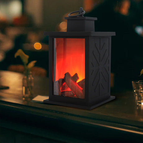 Modern retro LED eldstadslampa – batteridriven simulerad låga MILA Sverige