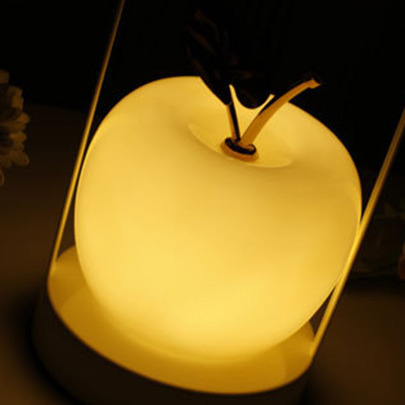 Uppladdningsbar äppelformad LED-bordslampa – bärbar design av glas och järn MILA Sverige