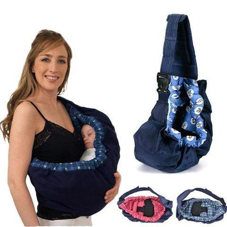 Carvallo Baby Carrier Sling for Newborns | Nursing Friendly & Adjustable | Comfortable & Washable | Blue or Pink Carvallo