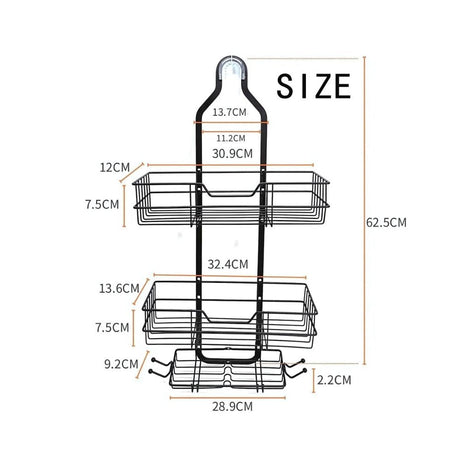 Tre Lager Duschorganiser Caddy Carvallo