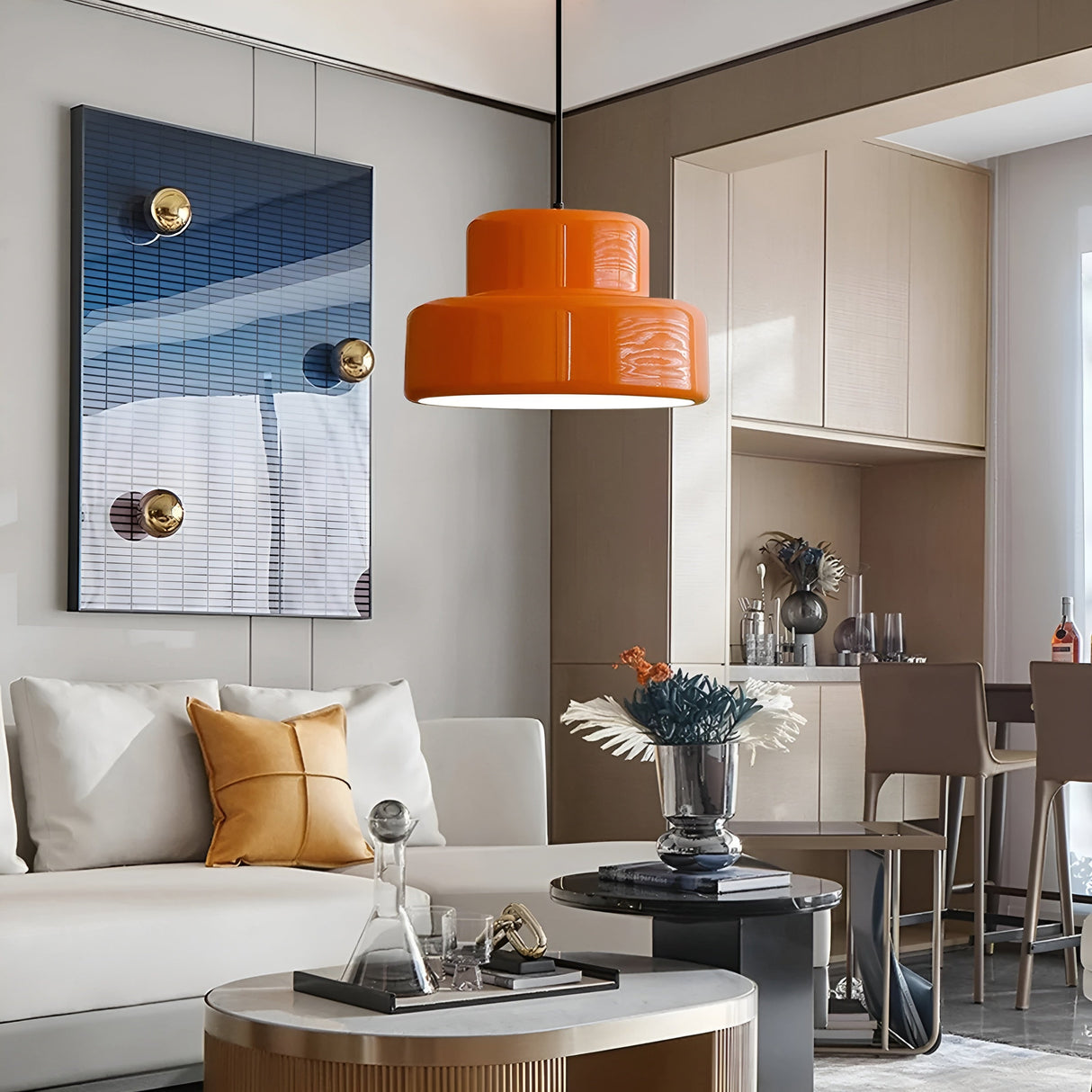 Bauhaus-hänglampa – Vintage utseende i orange | Stilig pendellampa för ditt hem Carvallo