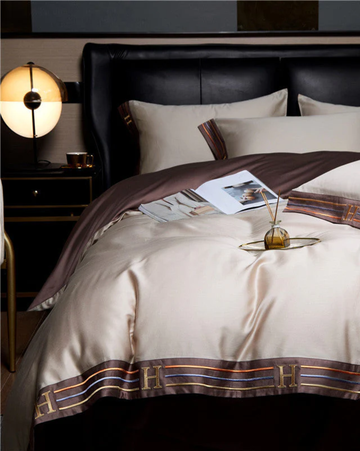 Carvallo Luxe – 4-delars bomulls-satin sängkläder med elegant broderi Carvallo