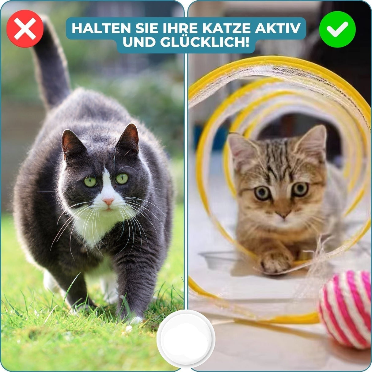 Carvallo - Fällbar kattunnel med integrerade leksaker Carvallo