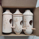 Trä Hängande Kolibri Boande Hus Set Carvallo