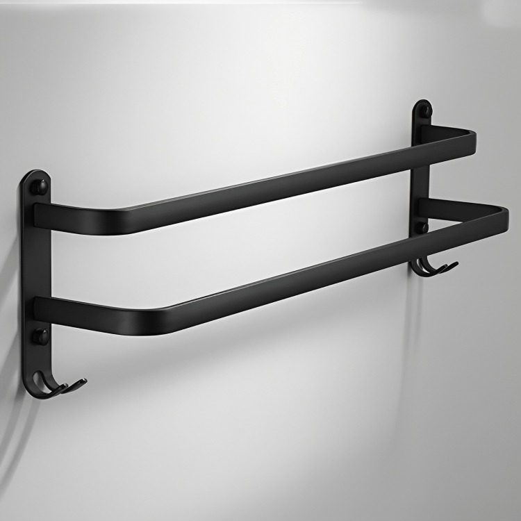 Carvallo-handtklædekrog AeroLine FlexRack | Pladsbesparende design med 3 stænger | Aluminium | Modern & Robust Carvallo