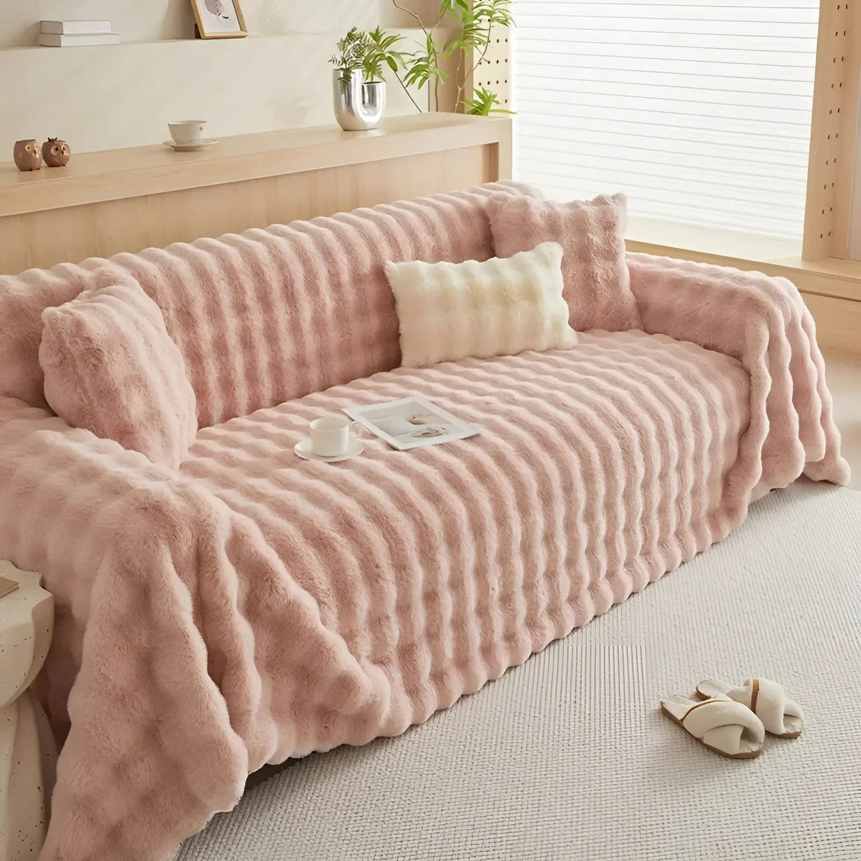Vinter Fluffy Plush Sofföverdrag Carvallo