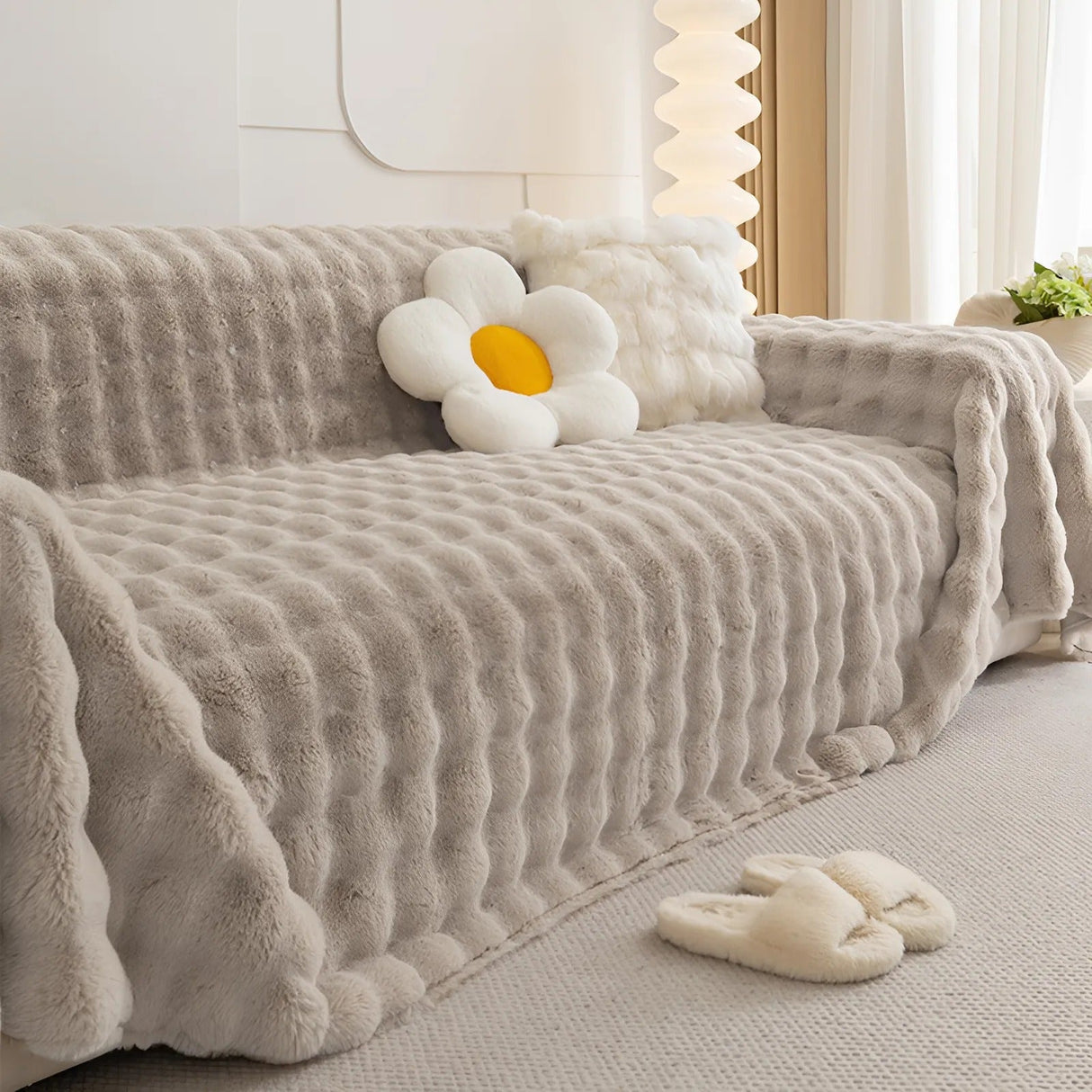 Vinter Fluffy Plush Sofföverdrag Carvallo