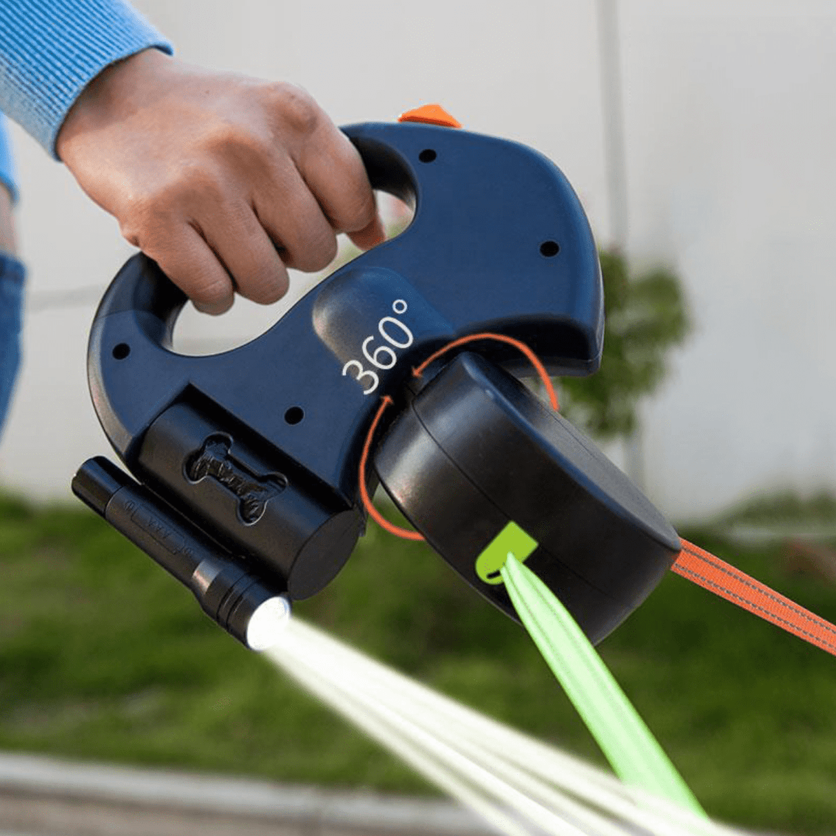 Carvallo - Dubbel hundsleash med ficklampa för inslag Carvallo