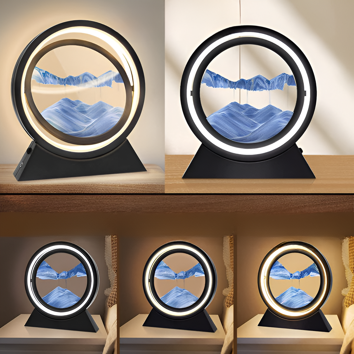 Carvallo – Dynamisk LED Bordslampa med Rörlig Sandkonst Carvallo