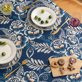 Pä Peacock Flower Boho Blommig Duk med Fringed Carvallo