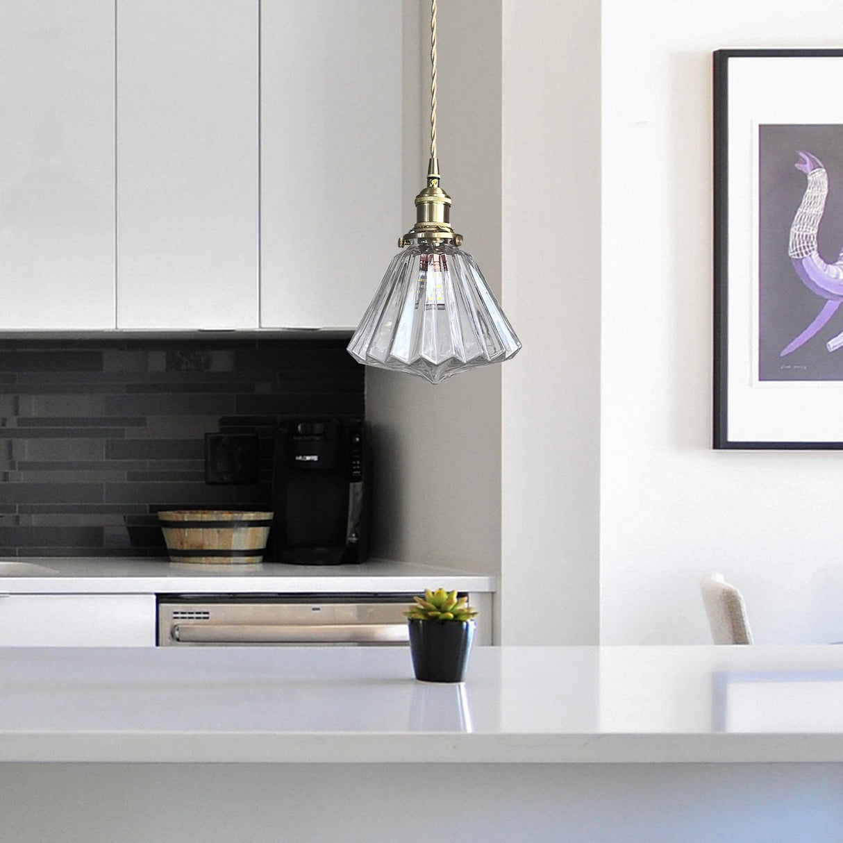 Brass och Glass Kök Hängande Lampor Carvallo