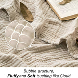 BreezeCotton Filt - Andningsbar, hypoallergen bomull-muslin-filt - Varm filt Carvallo