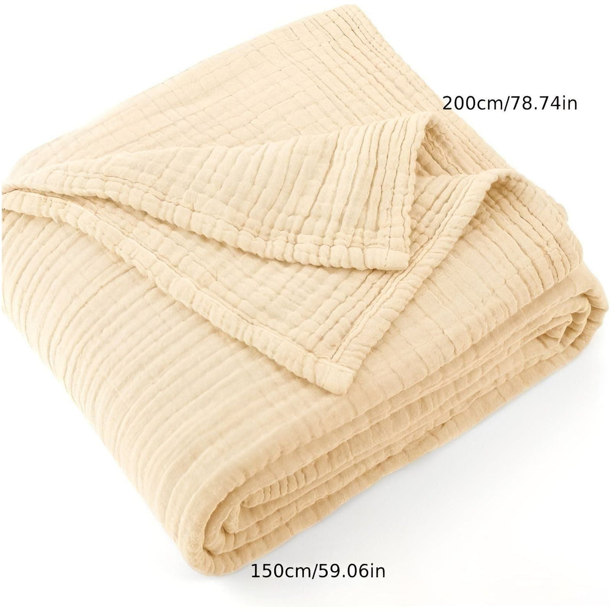 BreezeCotton Filt - Andningsbar, hypoallergen bomull-muslin-filt - Varm filt Carvallo