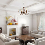 Vintage Bronze Chandlier | 4/6/8 Ljus Matsal Takarmatur i Järn | Brick by Brick Carvallo