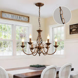 Vintage Bronze Chandlier | 4/6/8 Ljus Matsal Takarmatur i Järn | Brick by Brick Carvallo
