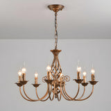 Vintage Bronze Chandlier | 4/6/8 Ljus Matsal Takarmatur i Järn | Brick by Brick Carvallo