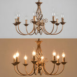 Vintage Bronze Chandlier | 4/6/8 Ljus Matsal Takarmatur i Järn | Brick by Brick Carvallo