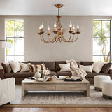 Vintage Bronze Chandlier | 4/6/8 Ljus Matsal Takarmatur i Järn | Brick by Brick Carvallo