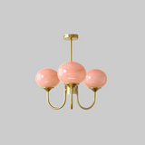 Modern Bubble Chandelier | Rosa Glas & Guld Finish | 19.69" Pendellampa | Stilfull Hem Accent Carvallo