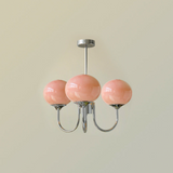 Modern Bubble Chandelier | Rosa Glas & Guld Finish | 19.69" Pendellampa | Stilfull Hem Accent Carvallo