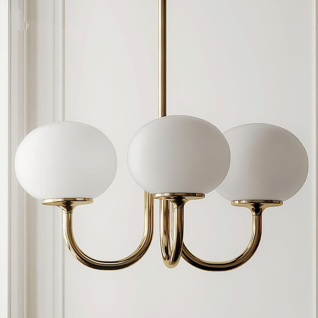 Modern Bubble Chandelier | Rosa Glas & Guld Finish | 19.69" Pendellampa | Stilfull Hem Accent Carvallo